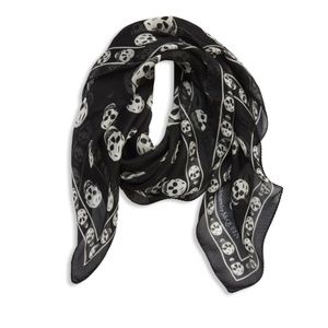 Alexander McQueen Silk Skull Scarf- Black